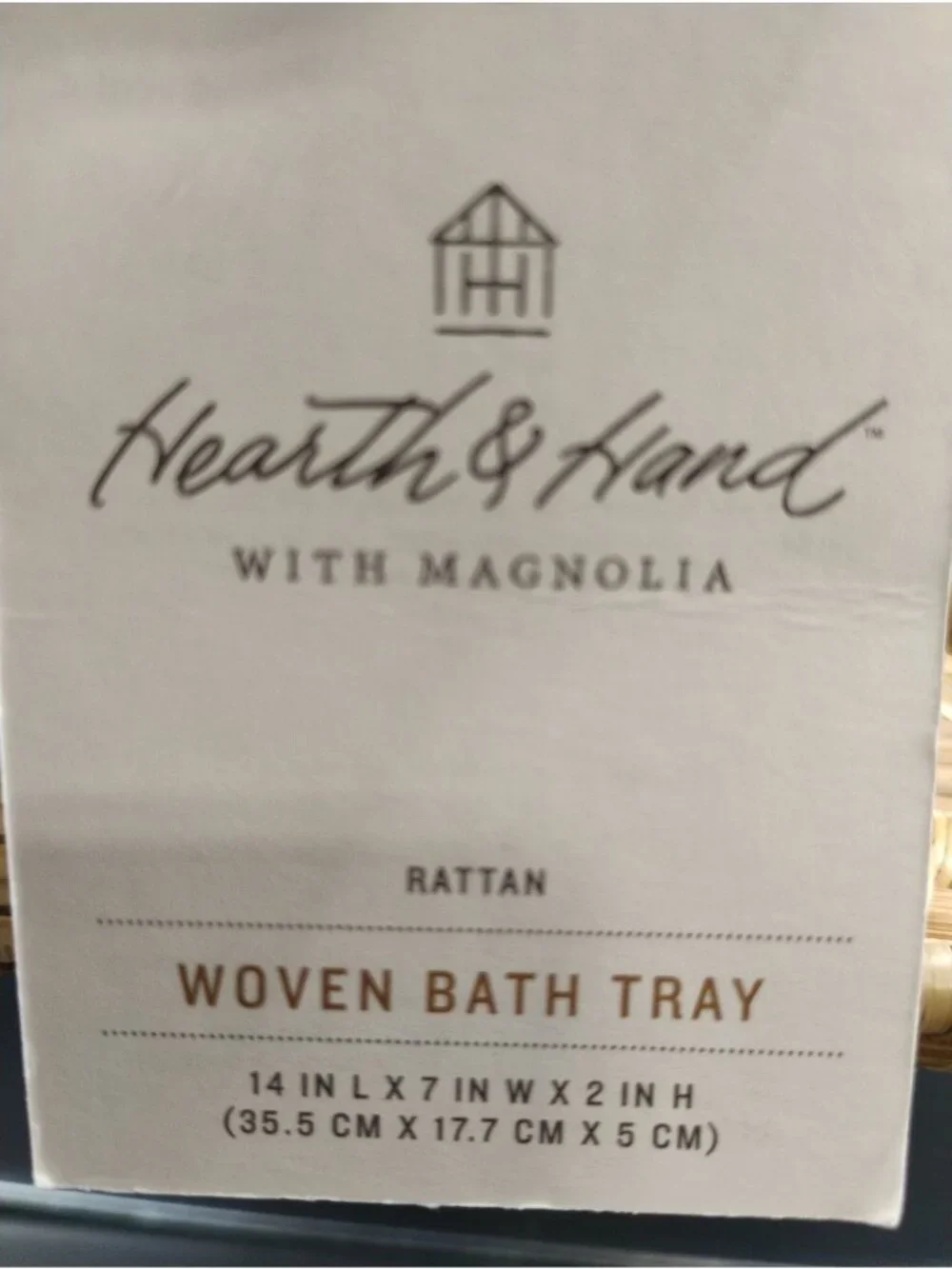 Hearth & Hand With Magnolia Woven Rattan Bath Tray